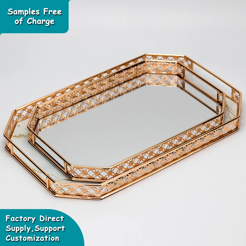 Гостиничные свечи для духов для домашнего использования, серебряное, золотое, зеркальное, десертное зеркало, декоративный стеклянный поднос для духов, туалетный столик, домашний декор