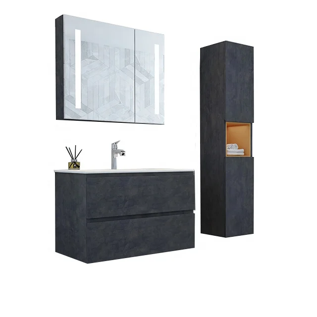 
European hot selling customized pvc modern bathroom vanity 