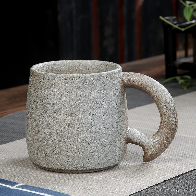 
350 ml 11.8 oz Japanese style hand made ceramic coffee mug retro Coarse pottery The Arab coffee cup home office cup logo custom 