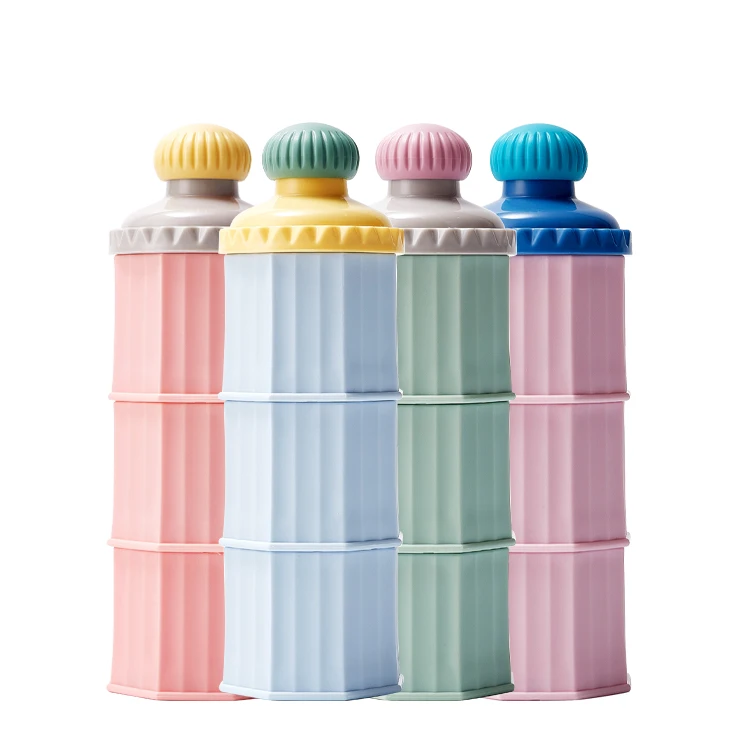 New Arrival BPA Free 3-Layers Plastic Baby Milk Powder Box Formula Dispenser