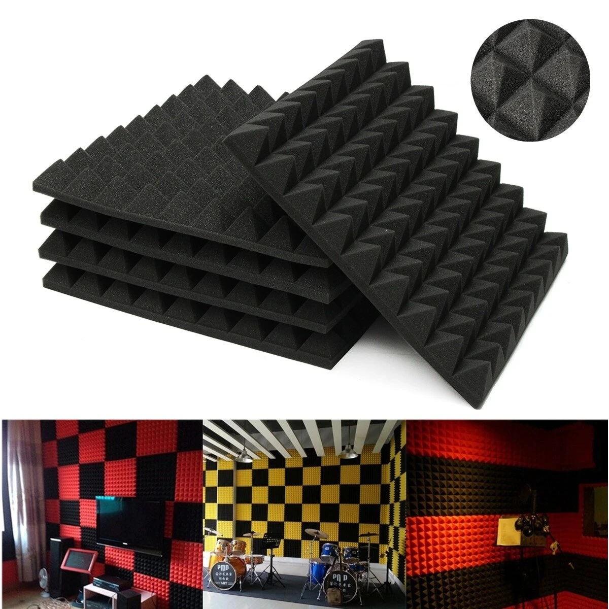 Acoustic Wall Panels Sound Proofing Foam Pads Sound Studio Treatments