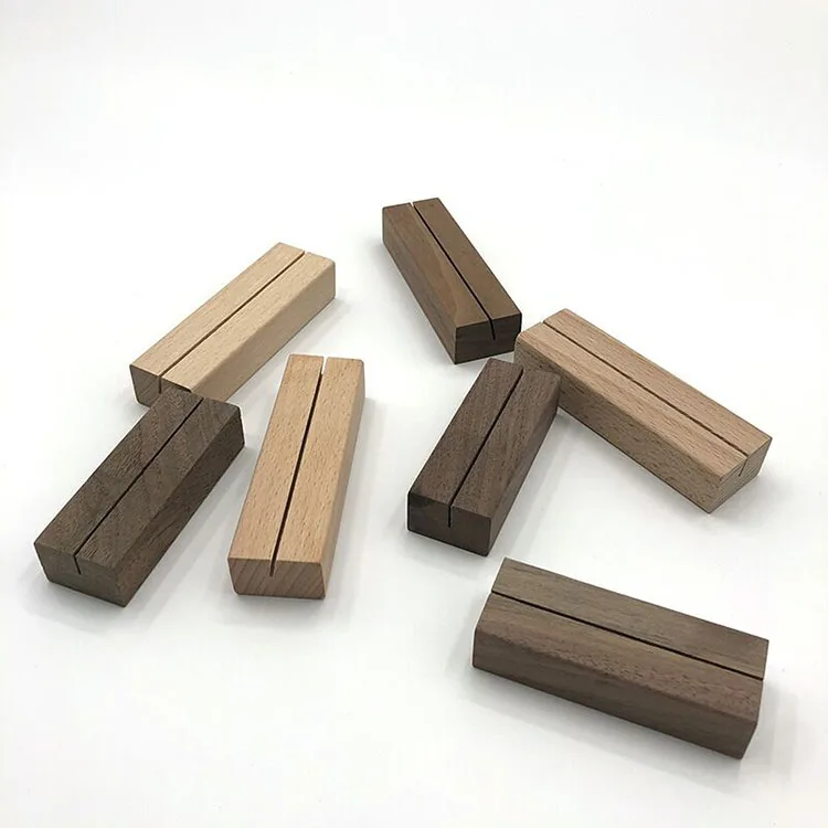 A4 A5 A6 Available Wooden Card Base Desk Business Card Display Stand Wooden Menu Holder Wooden Holder for Acrylic