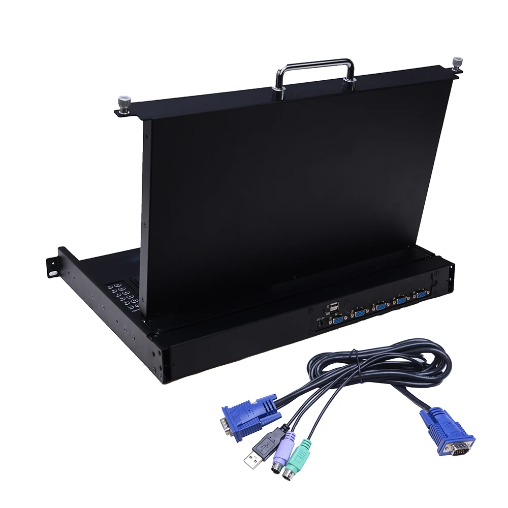 All In One Design fit for 400-800mm depth rack 17.3 Inch Monitor Front USB 4 Port Mini LCD KVM Switch