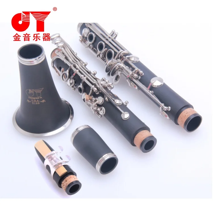 Professional Performance Grade Ebony Wood Silver Plated 17-Key Bb Clarinet