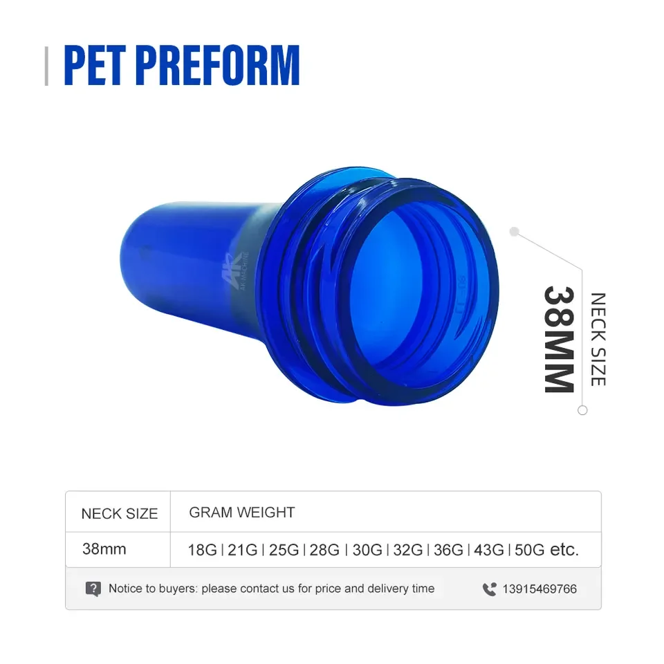 Best Price 38mm Pet Plastic Bottle Preforms Mineral Water Juice Beverage Bottles Making