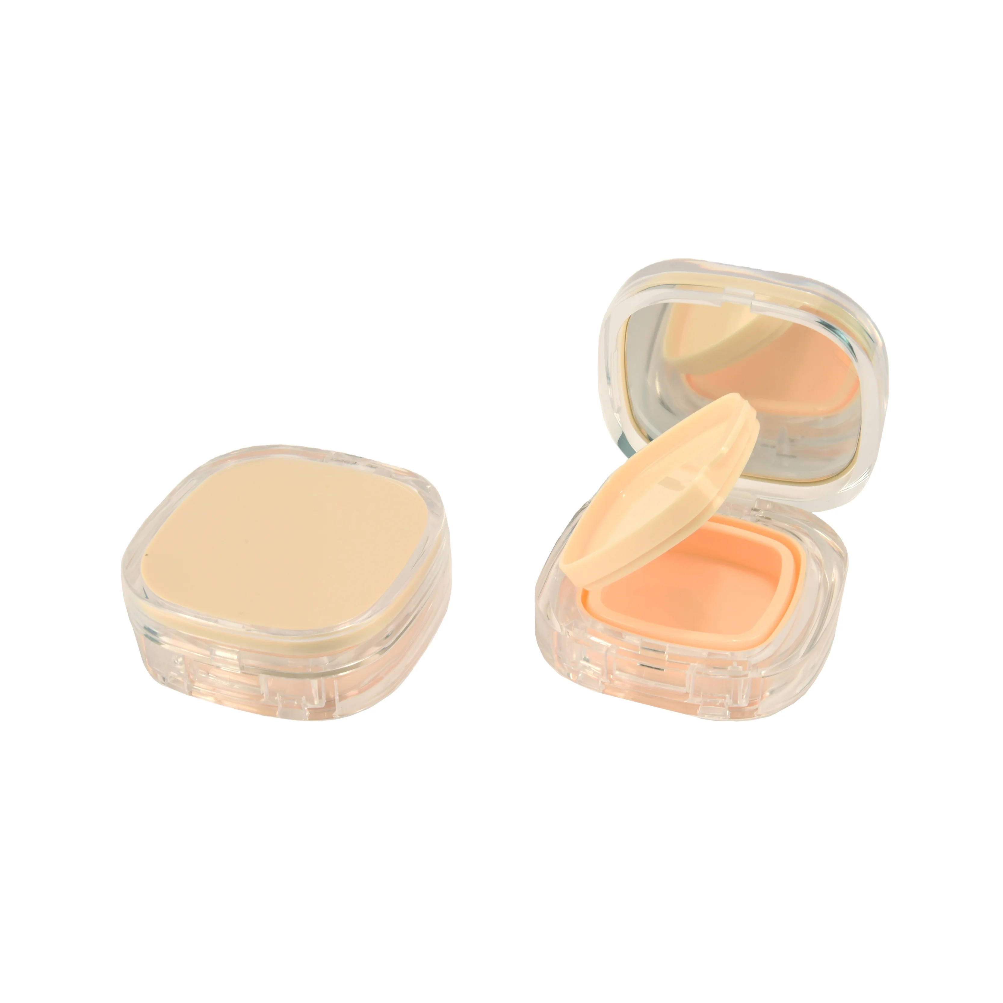 2022 korean replaceable plastic cosmetics bb cream packaging transparent clear 15g square foundation cushion case