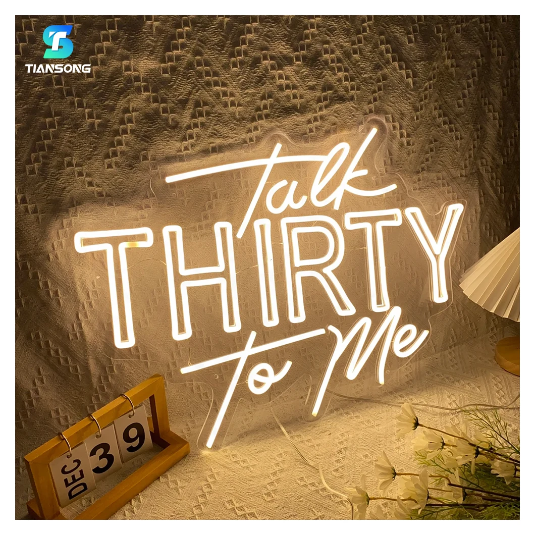 Talk Thirty To Me Neon Sign Custom Birthday Par Neon Light Electronic Open Sign For Wedding Room Decor
