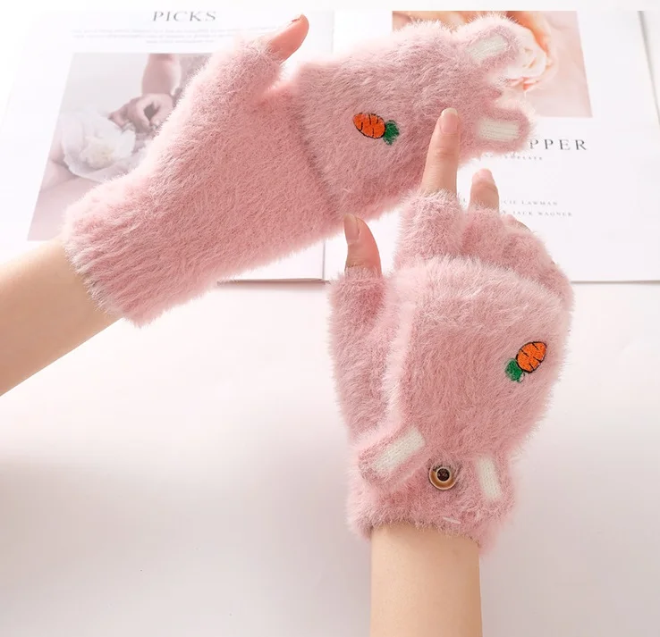 
Factory Outlet Cute Multiple Colors Winter Pattern Polyester Keep Warm Student Gloves 