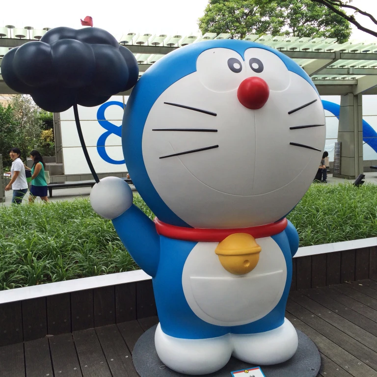 Factory Customized Resin Cartoon design Fiberglass Doraemon Sculpture For Outdoor Decoration On Sale