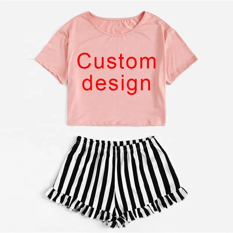 k59factory Wholesale Custom Cotton Valentine Pajama set For Woman Sleepwear