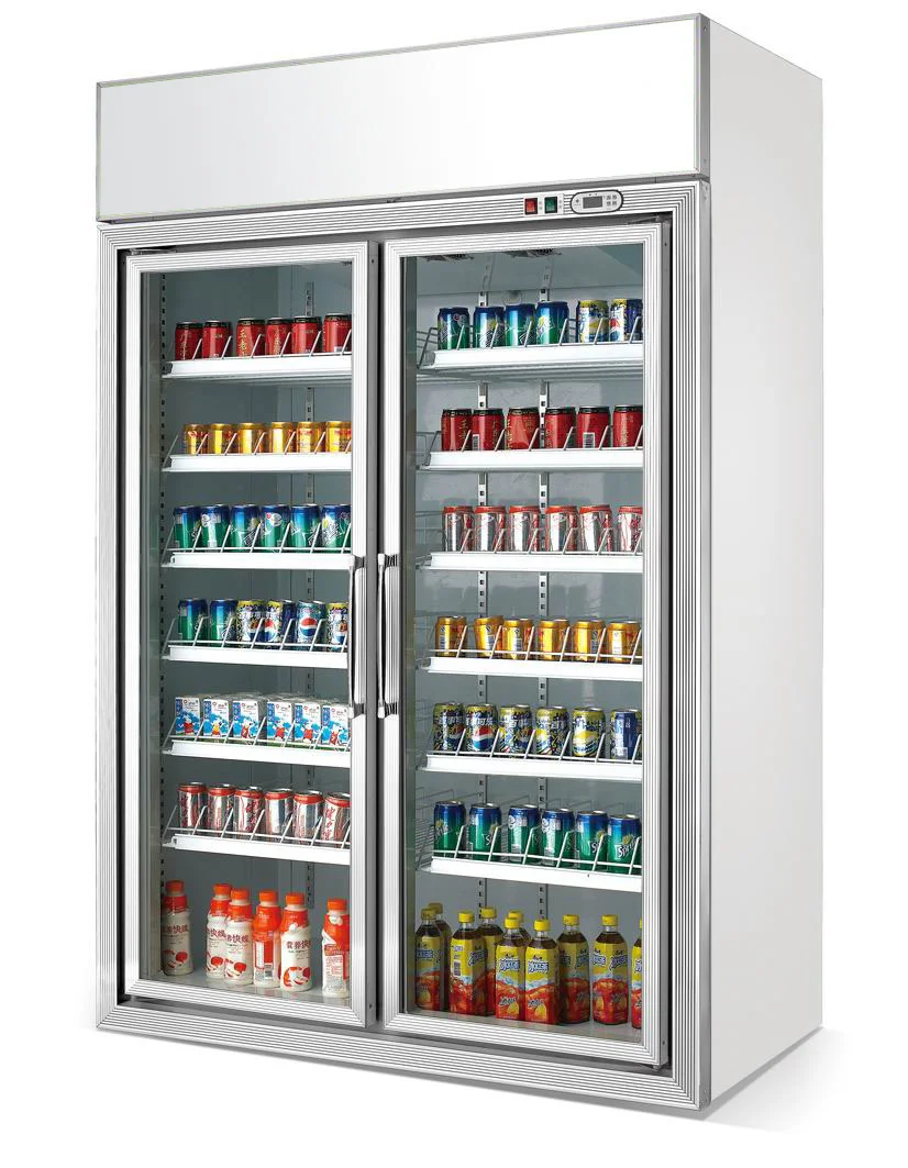 Commercial Refrigerator Vertical Showcase Freezer Upright Freezer  Automatic, sliding gravity roller shelves can be added
