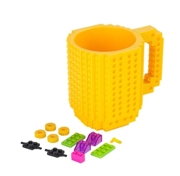 Creative Christmas Gift Diy Block Puzzle Mug For Kids Build-On Brick Mug Lego  Cup