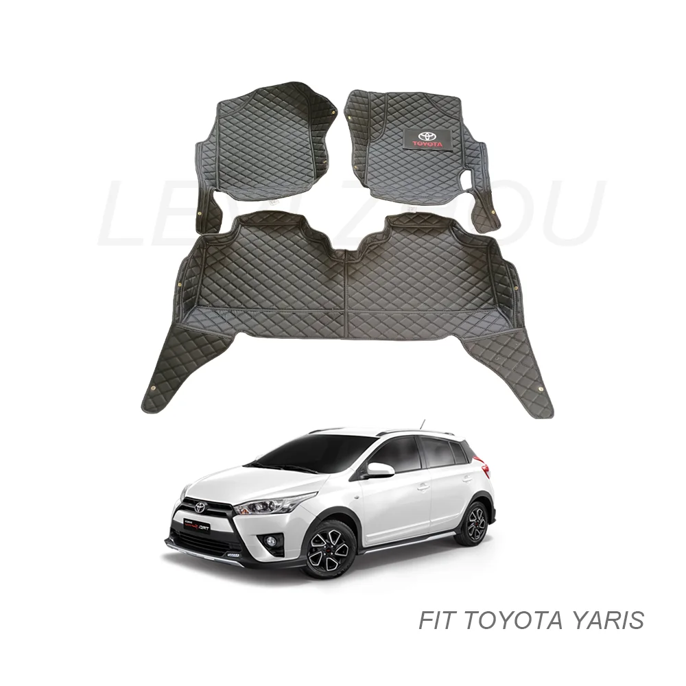 Luxury Car Floor Mats Full Set Carpet Waterproof Diamond Car Mat For Toyota Yaris 2016 2021 2022 2023