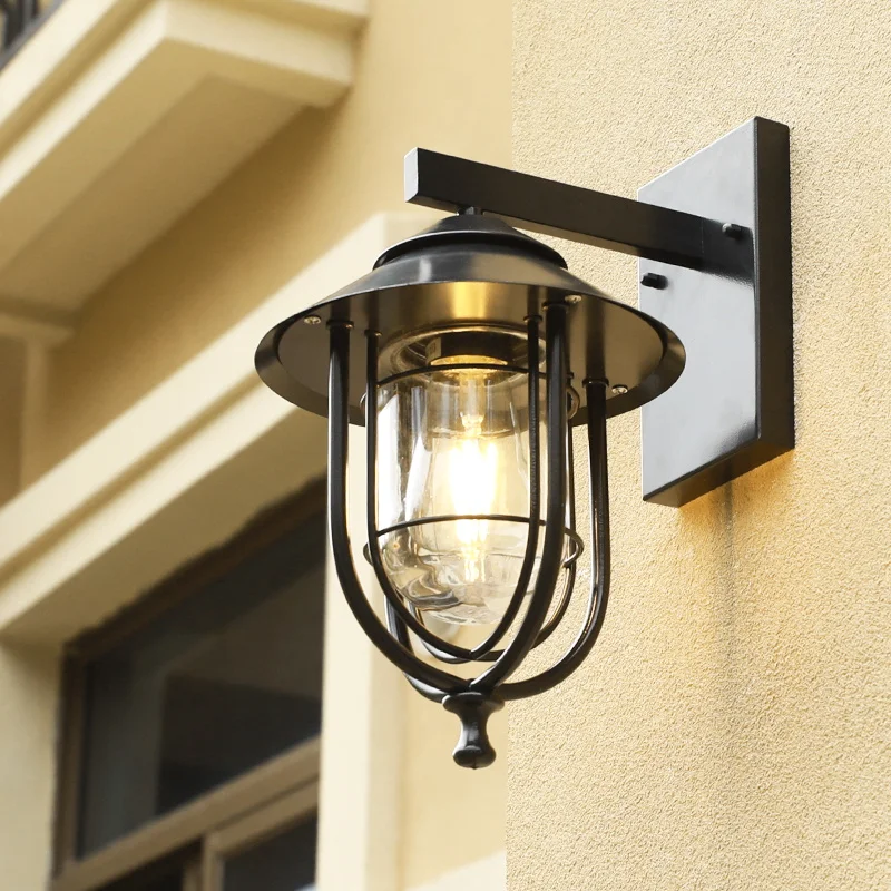 American style sconce lighting led lamp outdoor wall light vintage wall lamp outdoor glass iron waterproof wall lamp
