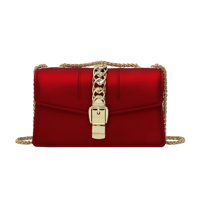 Purses Bags Chain Jelly Handbags Wholesale Matte Pvc purse shoulder bag for Women
