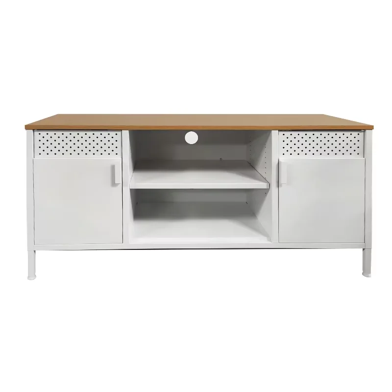 Versatile TV Stand with Open and Closed Storage for Living Room Organization TV Cabinet with Concealed Storage