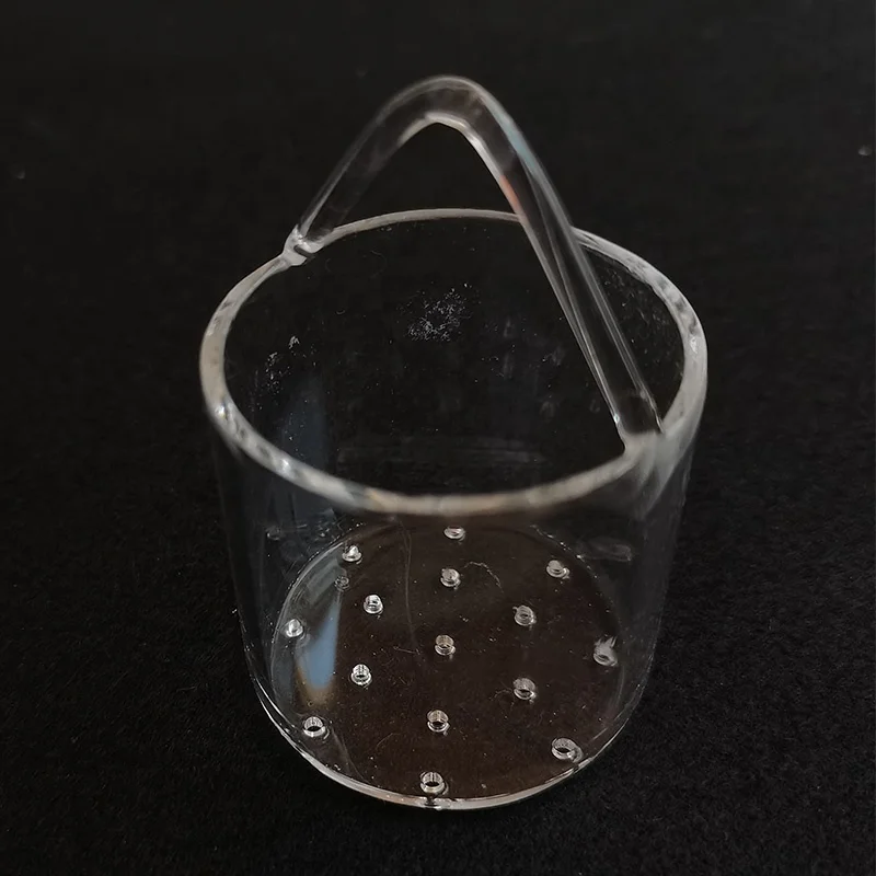 Quartz glass container basket with hole high temperature resistance