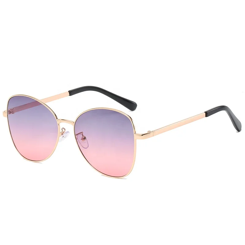 New oval large frame metal sunglasses men women custom logo street outdoor shade sunglasses round face glasses