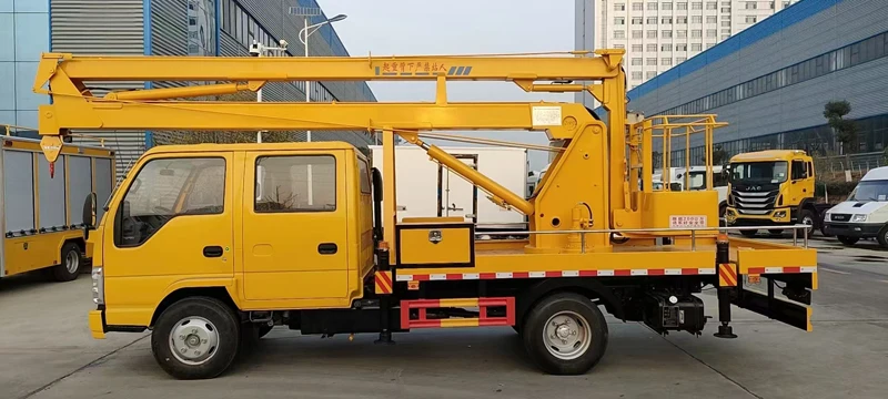 Isuzu 14-meter lifting telescopic boom aerial work truck is suitable for fire rescue power maintenance industrial installation