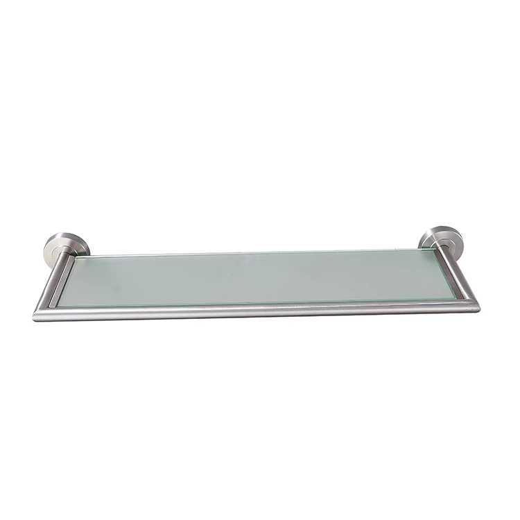 Brushed Polished Wall Mounted Bathroom Accessories 304 stainless steel Glass Shelf for Bathroom
