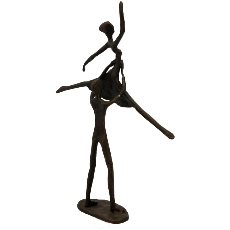 Metal Sculpture Dancer Statue couple ballet  Dancer Brass Figurine For Decor or for bar decor