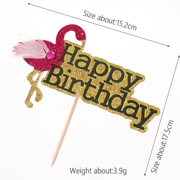 
decorations cake topper gold glitter flamingo birthday love and me design cake topper 
