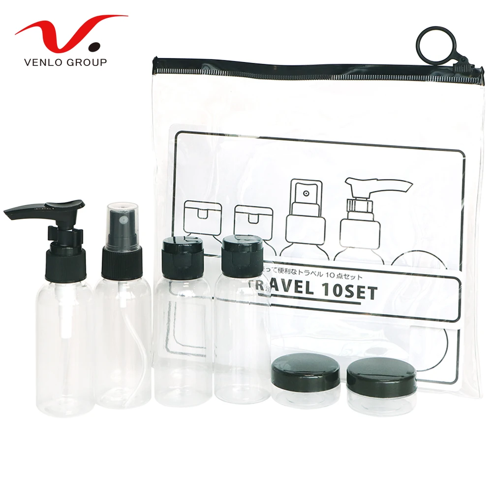 
Venlo Plastic factory 2 days fast offer travel bottle set 96 sets/carton. 
