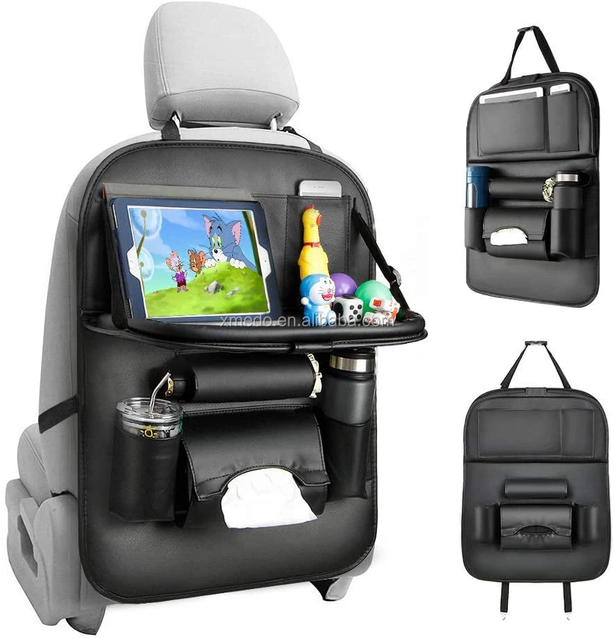 Органайзер для автомобильного сиденья, автомобильный Органайзер, защита на заднее сиденье для детей, искусственная кожа, органайзер для хранения автомобиля