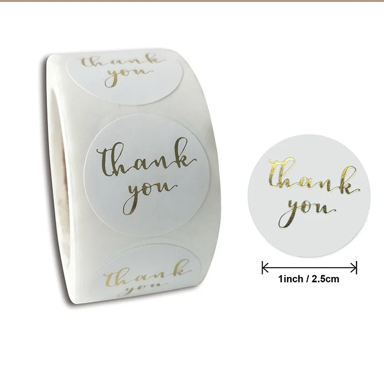 Custom Logo Printing Adhesive Packaging Thank You Label Stickers For Small Business