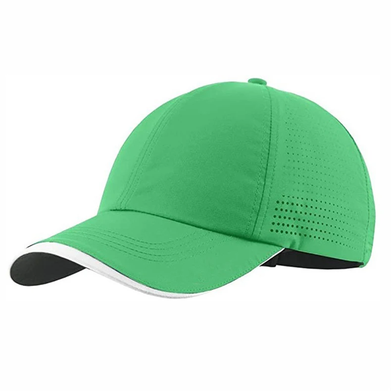 Custom 6 Panel High Quality Quick Dry Breathable Laser Holes Perforated Cap with mesh Cap