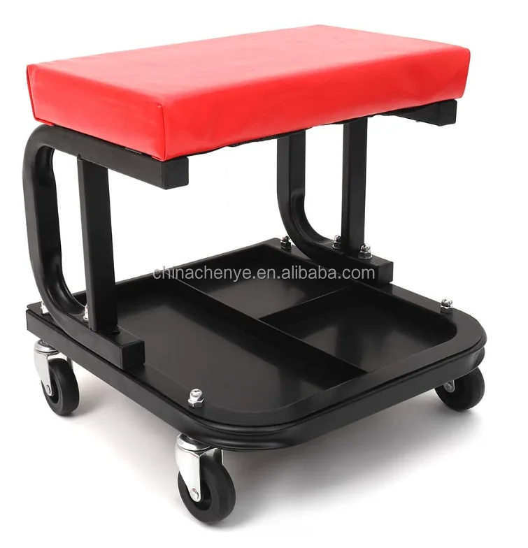 Rolling Creeper for Seat Mechanic Stool Chair for Auto Car Garage stool with On-board Storage Tray