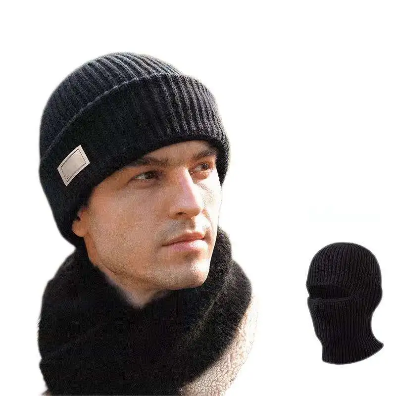 Wholesale Windproof custom skimask winter hat Men warm 1 Hole Knitted balaclava designer Custom ski mask