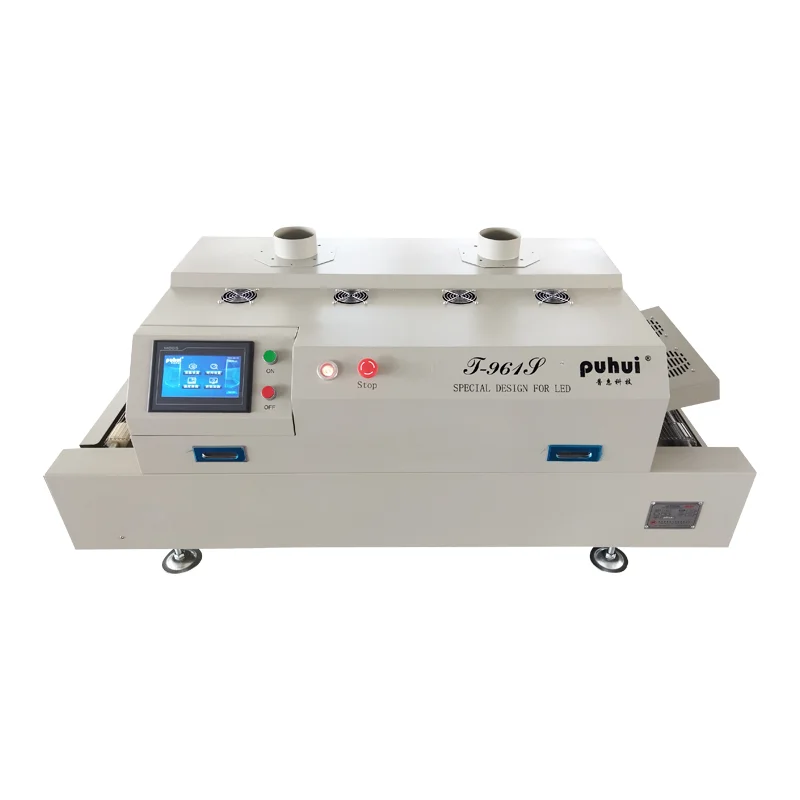 Channel  6-heating zone T-961S Touch Screen Infrared Hot Air Reflow Soldering Oven PCB LED Welding Equipment