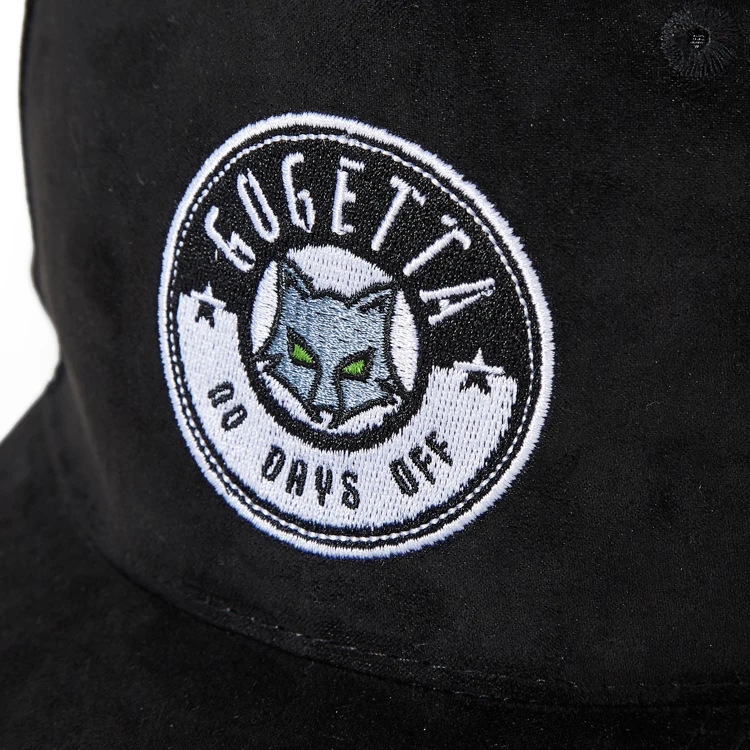 customized custom black 5 panel embroidery logo suede baseball cap