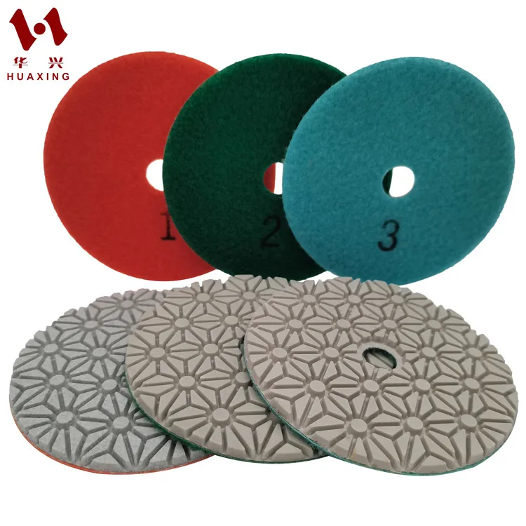 4 inch 100mm 3 step wet diamond polishing pads for marble granite