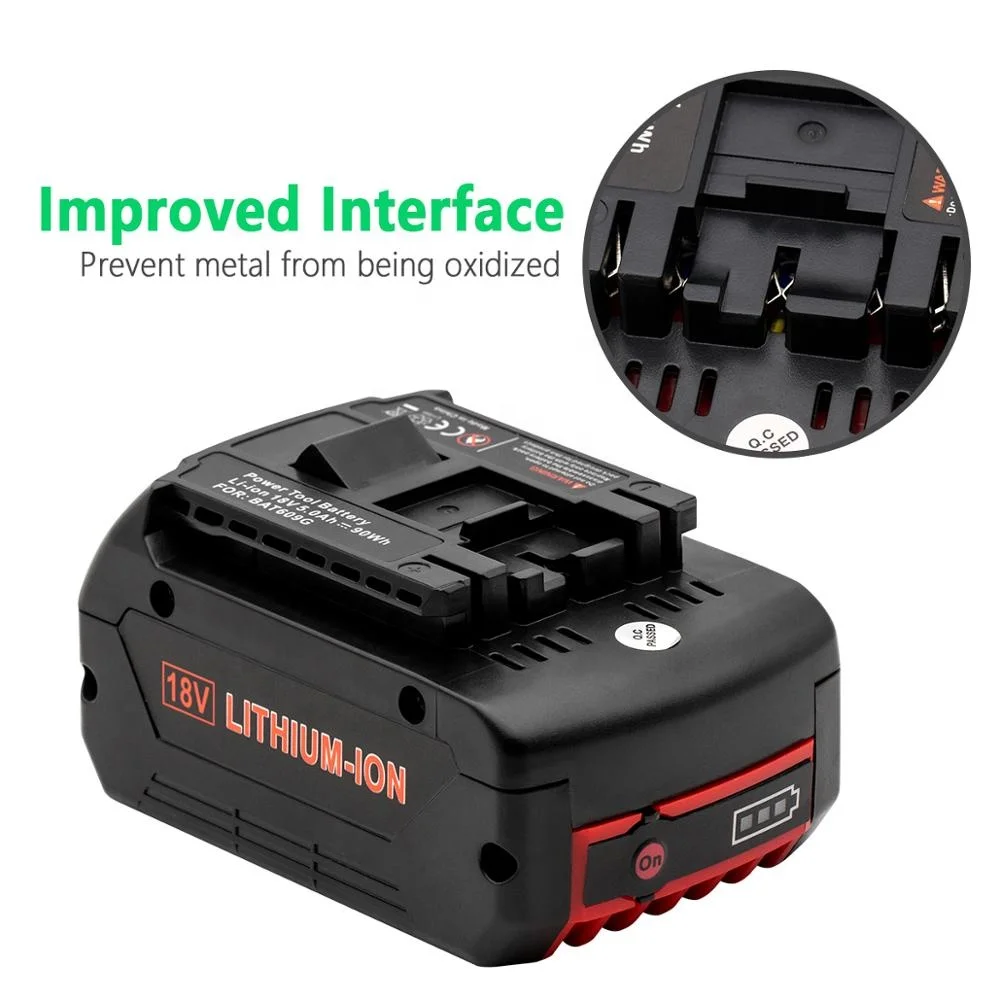 
replacement Bosch18V Li-ion 5000mAh Rechargeable Power Tool Battery Bosch BAT609 BAT618 BAT621 with LED indicator 