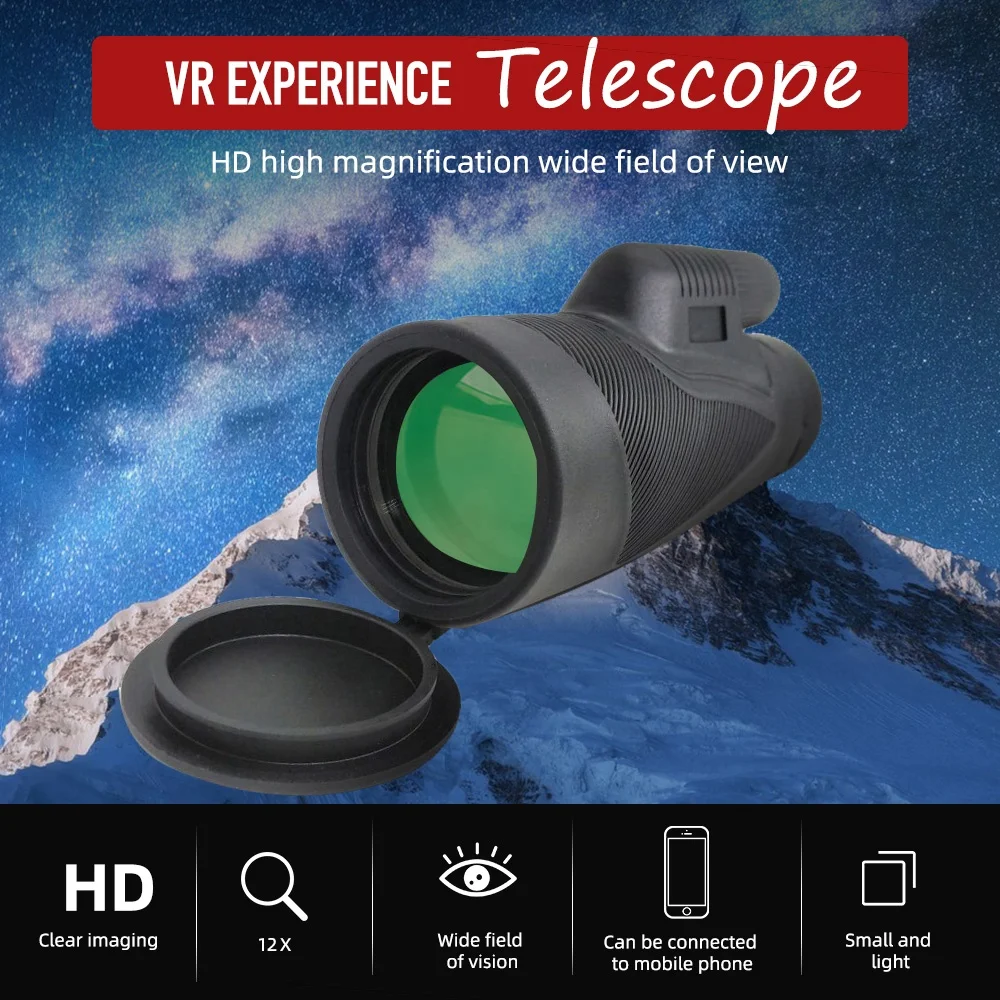 12X50 Monocular Adults high Powered BAK-4 Prism and FMC Lens Monocular Telescope for Bird Watching/Wildlife/Hunting/Hiking