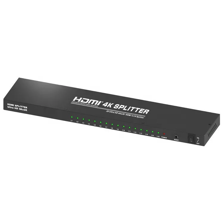 8 ports UltraHD 4K 1 in 16 out HDMI Splitter  4K x 2K @30Hz 18 Gbps   split one HDMI input signal to 16 HDMI output