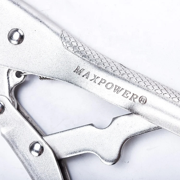 MAXPOWER Workshop Work Vise Grip Clamps 10in Locking Pliers Curved Jaw
