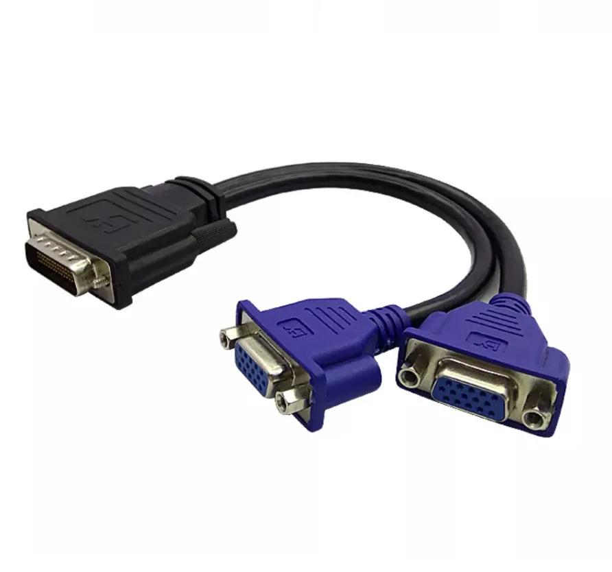 dual vga adapter cable graphics card DVI one divided into two dual screen display Dual plug computer adapter cable