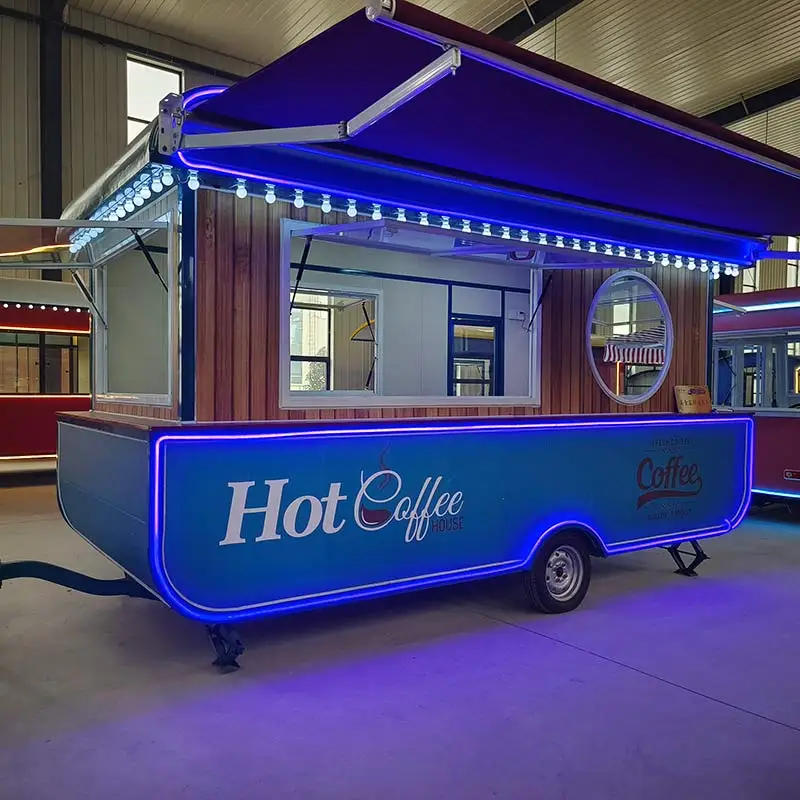 mobile coffee cart fast food trailer / food truck fast food trailer for sale
