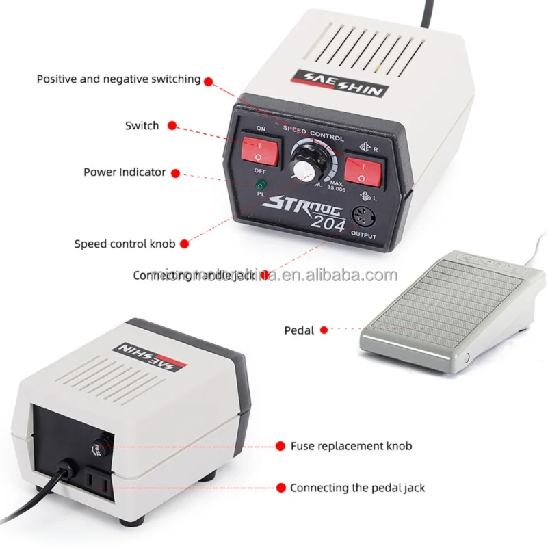 Surgical Polishing Machine Portable Dental Electric Handpiece Motor 35000rpm Strong Micromotor 204