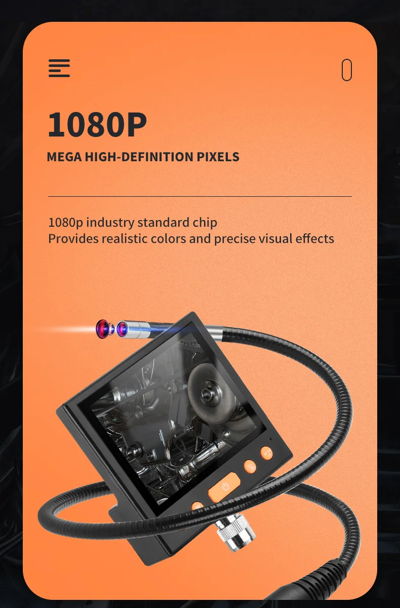 Portable 1080P HD8.5mm Steering Lens Snake Camera Inspection System equipment repairing Borehole Pipe/Slit Industrial Endoscope