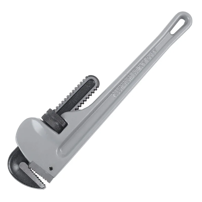 Customized logo portable chrome vanadium steel lightweight  aluminum alloy handle pipe wrench