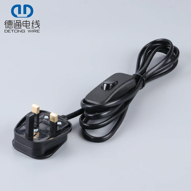 Wholesale Bare Copper Conductor PVC Sheathed Insulated 300V Two Plug UK Power Cord