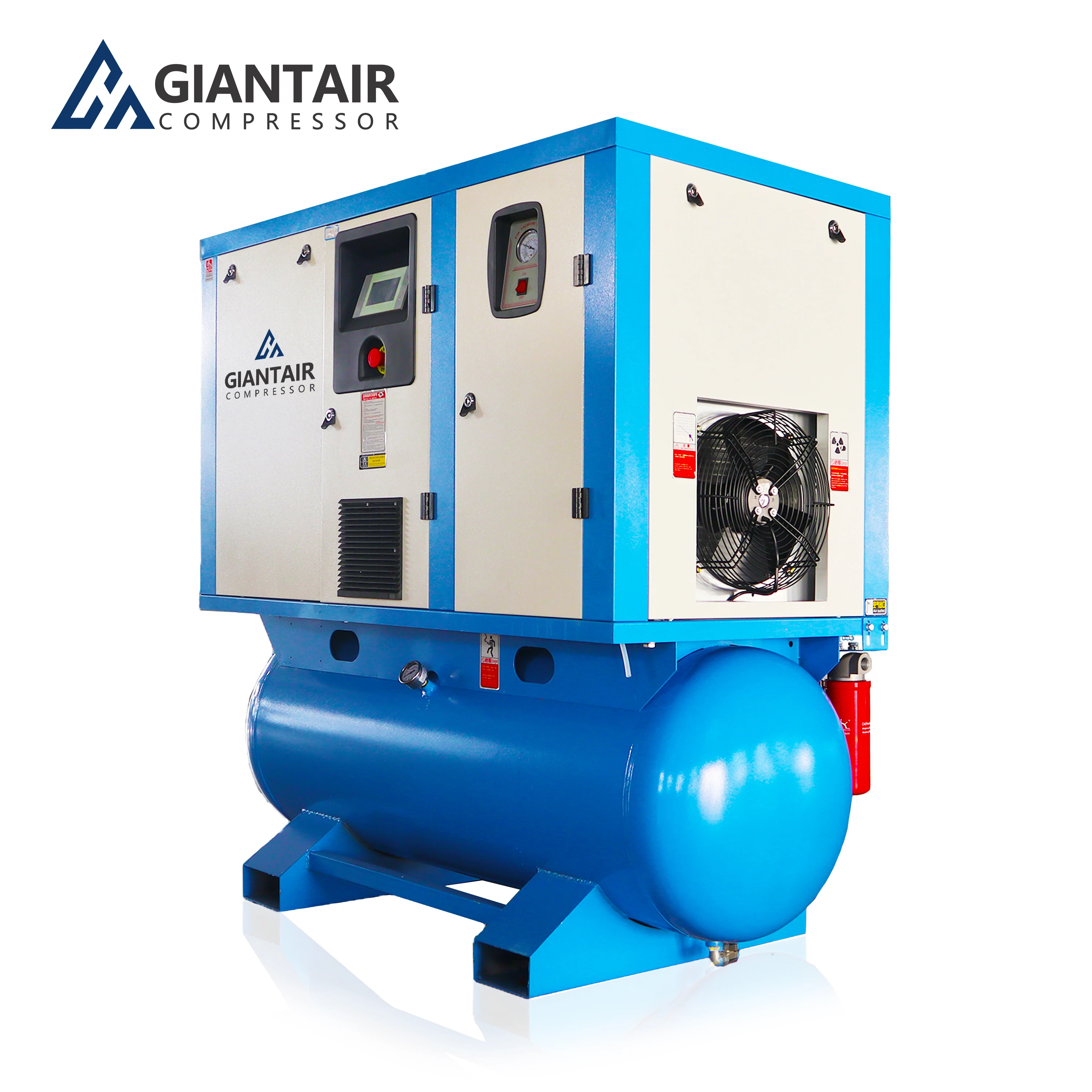 All in One 11kw 15kw 22kw 30kw 8/15/16/30 Bar Oilless Industrial Integrated Rotary Single Screw  Air Compressor