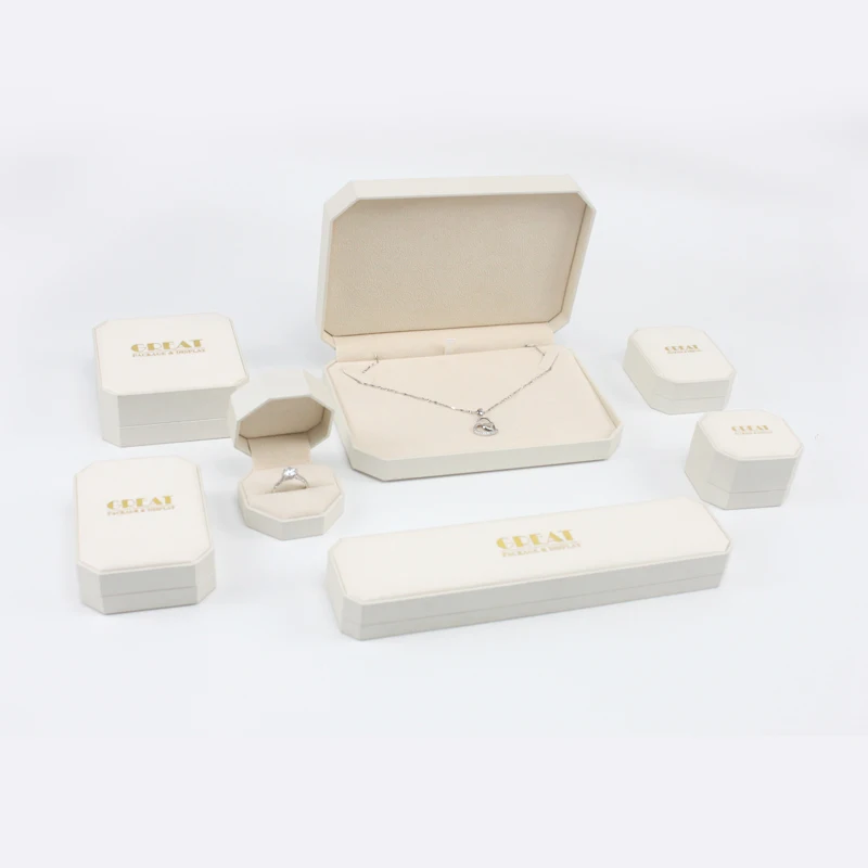 Восьмиугольная шкатулка для колец из искусственной кожи на заказ, Подарочная коробка для ювелирных изделий, набор для упаковки ювелирных изделий