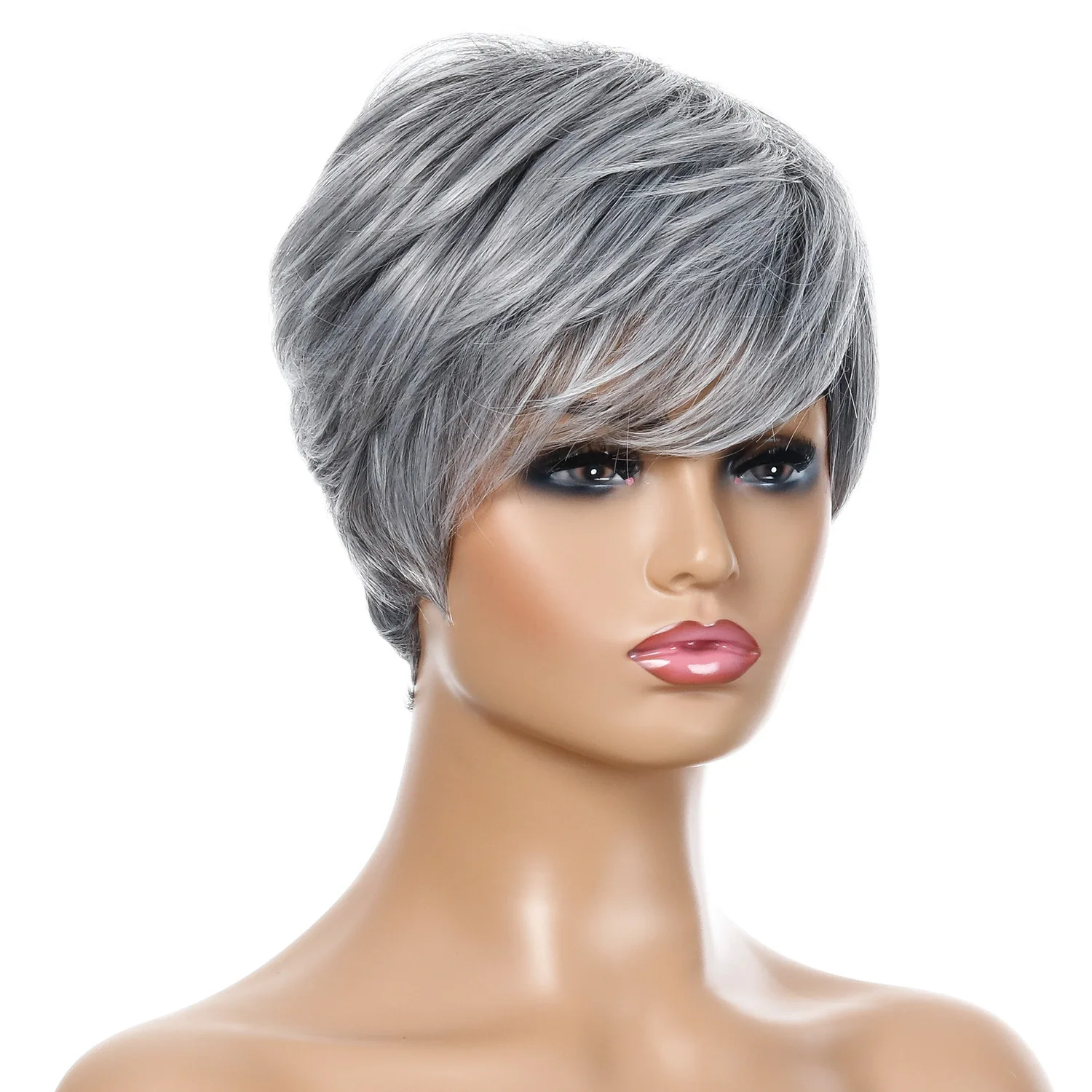 2024 Cheapest pixie cut synthetic wig heat resistant fiber synthetic wigs machine made wigs for women