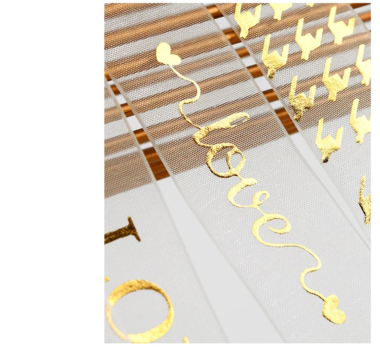 Custom 3D Gold Foil Printed Organza Ribbon Christmas Birthday Festival Cake Bouquet Decoration Gift Packaging Ribbon