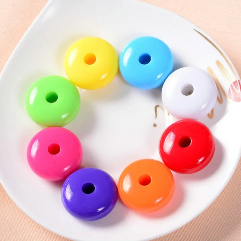 Wholesale 21mm*12mm perforated or non-perforated jewelry apparel accessories DIY acrylic abacus other loose beads